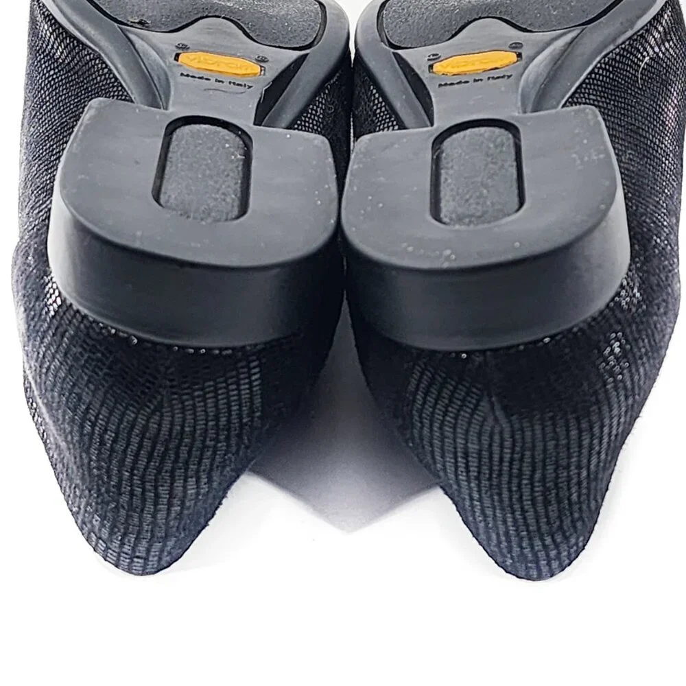 THIERRY RABOTIN Black Shiny Suede Loafer Flats‎ Shoes